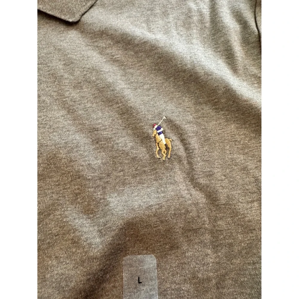 Polo Ralph Lauren Mens Classic Fit‎ Short Sleeve Polo Shirt Brown Heather Large